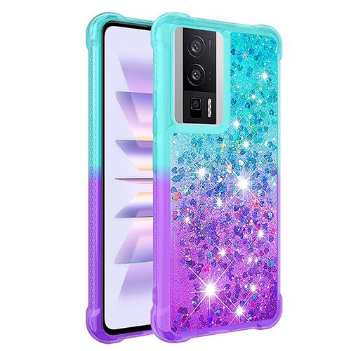 Silicone Candy Rubber TPU Bling-Bling Soft Case Cover S02 for Xiaomi Redmi K60 5G Sky Blue