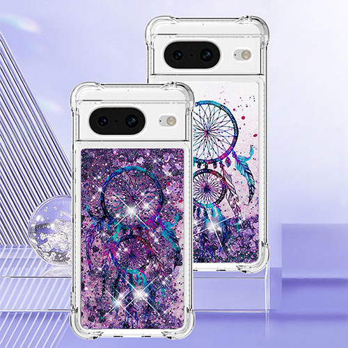 Silicone Candy Rubber TPU Bling-Bling Soft Case Cover S03 for Google Pixel 8 5G Purple