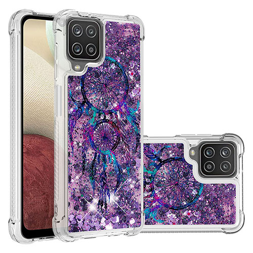 Silicone Candy Rubber TPU Bling-Bling Soft Case Cover S03 for Samsung Galaxy A12 Purple