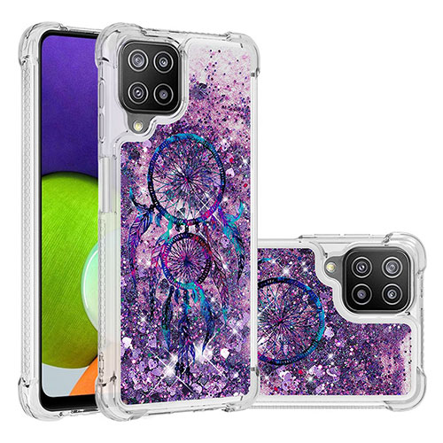 Silicone Candy Rubber TPU Bling-Bling Soft Case Cover S03 for Samsung Galaxy A22 4G Purple