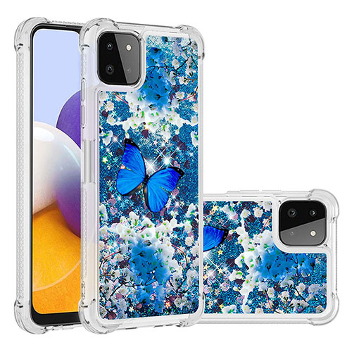 Silicone Candy Rubber TPU Bling-Bling Soft Case Cover S03 for Samsung Galaxy A22s 5G Blue