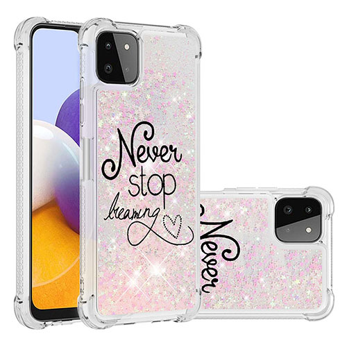 Silicone Candy Rubber TPU Bling-Bling Soft Case Cover S03 for Samsung Galaxy A22s 5G Pink