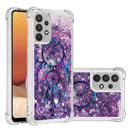 Silicone Candy Rubber TPU Bling-Bling Soft Case Cover S03 for Samsung Galaxy A32 4G Purple