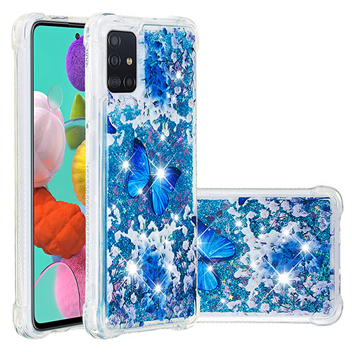 Silicone Candy Rubber TPU Bling-Bling Soft Case Cover S03 for Samsung Galaxy A51 5G Blue