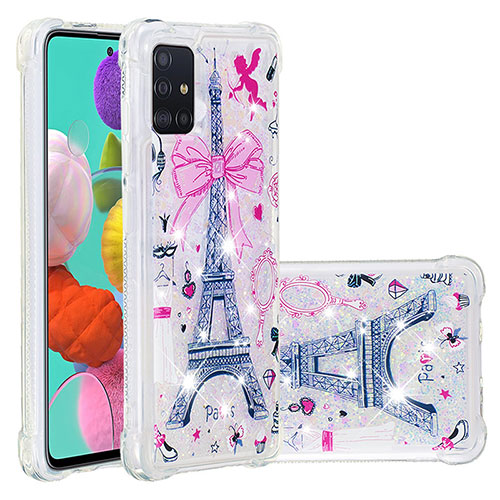 Silicone Candy Rubber TPU Bling-Bling Soft Case Cover S03 for Samsung Galaxy A51 5G Pink