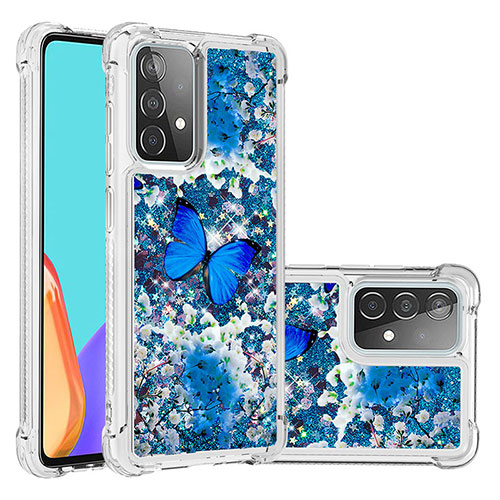 Silicone Candy Rubber TPU Bling-Bling Soft Case Cover S03 for Samsung Galaxy A52 4G Blue