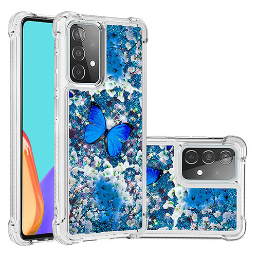 Silicone Candy Rubber TPU Bling-Bling Soft Case Cover S03 for Samsung Galaxy A52 5G Blue