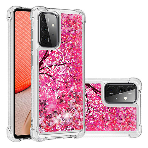 Silicone Candy Rubber TPU Bling-Bling Soft Case Cover S03 for Samsung Galaxy A72 4G Hot Pink