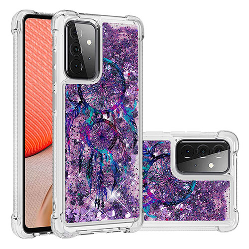 Silicone Candy Rubber TPU Bling-Bling Soft Case Cover S03 for Samsung Galaxy A72 4G Purple