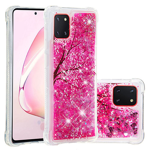 Silicone Candy Rubber TPU Bling-Bling Soft Case Cover S03 for Samsung Galaxy A81 Hot Pink