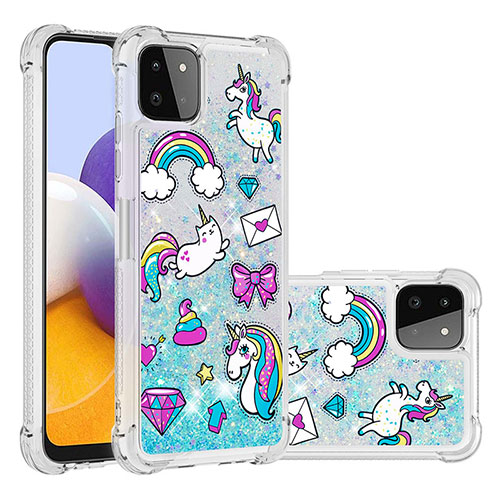 Silicone Candy Rubber TPU Bling-Bling Soft Case Cover S03 for Samsung Galaxy F42 5G Sky Blue