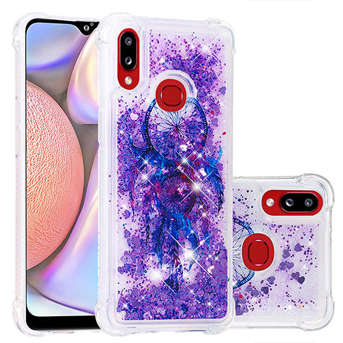 Silicone Candy Rubber TPU Bling-Bling Soft Case Cover S03 for Samsung Galaxy M01s Purple