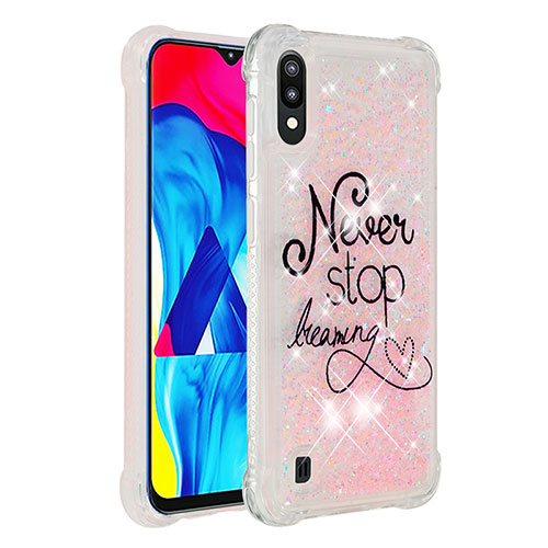 Silicone Candy Rubber TPU Bling-Bling Soft Case Cover S03 for Samsung Galaxy M10 Pink