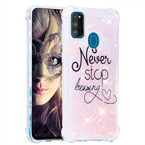 Silicone Candy Rubber TPU Bling-Bling Soft Case Cover S03 for Samsung Galaxy M30s Pink