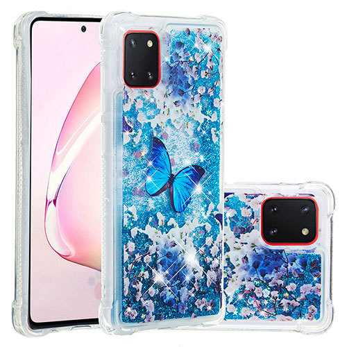 Silicone Candy Rubber TPU Bling-Bling Soft Case Cover S03 for Samsung Galaxy M60s Blue