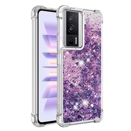 Silicone Candy Rubber TPU Bling-Bling Soft Case Cover S03 for Xiaomi Redmi K60 5G Purple