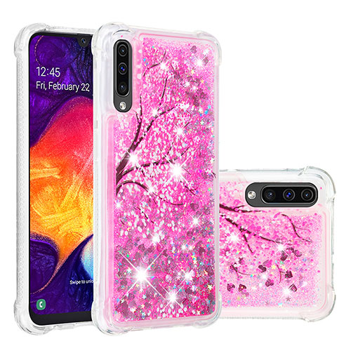 Silicone Candy Rubber TPU Bling-Bling Soft Case Cover S04 for Samsung Galaxy A50S Hot Pink