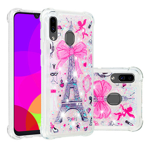 Silicone Candy Rubber TPU Bling-Bling Soft Case Cover S04 for Samsung Galaxy M10S Pink