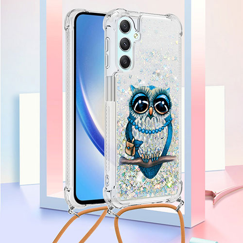 Silicone Candy Rubber TPU Bling-Bling Soft Case Cover with Lanyard Strap YB2 for Samsung Galaxy A25 5G Mixed