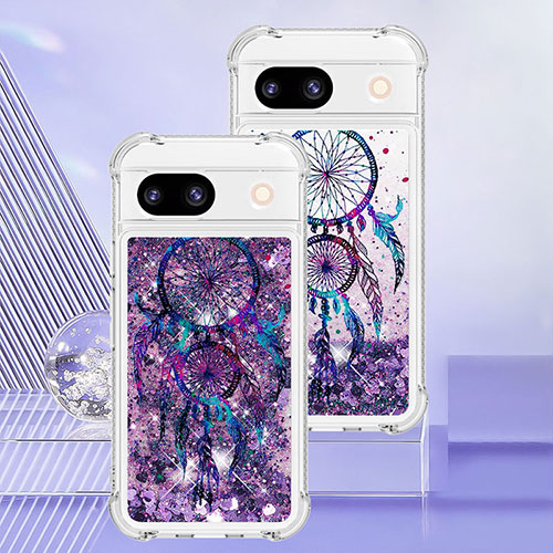 Silicone Candy Rubber TPU Bling-Bling Soft Case Cover YB1 for Google Pixel 8a 5G Purple