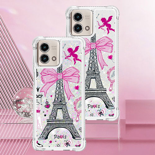 Silicone Candy Rubber TPU Bling-Bling Soft Case Cover YB1 for Motorola Moto G Stylus (2023) 5G Pink