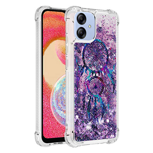 Silicone Candy Rubber TPU Bling-Bling Soft Case Cover YB1 for Samsung Galaxy A04 4G Purple