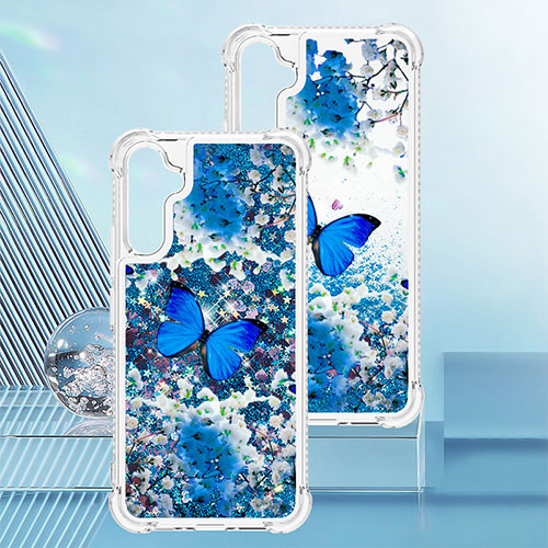 Silicone Candy Rubber TPU Bling-Bling Soft Case Cover YB1 for Samsung Galaxy A34 5G Blue