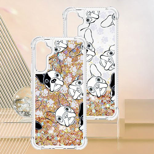 Silicone Candy Rubber TPU Bling-Bling Soft Case Cover YB1 for Samsung Galaxy A34 5G Gold