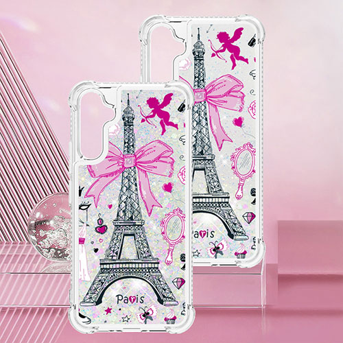 Silicone Candy Rubber TPU Bling-Bling Soft Case Cover YB1 for Samsung Galaxy A34 5G Pink