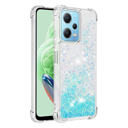 Silicone Candy Rubber TPU Bling-Bling Soft Case Cover YB1 for Xiaomi Redmi Note 12 5G Sky Blue