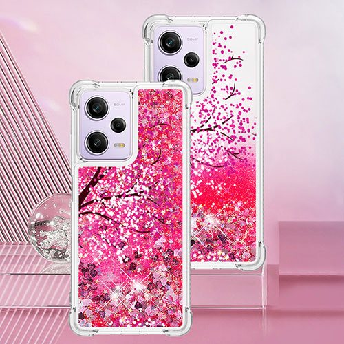 Silicone Candy Rubber TPU Bling-Bling Soft Case Cover YB1 for Xiaomi Redmi Note 12 Pro 5G Hot Pink