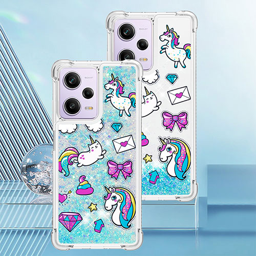 Silicone Candy Rubber TPU Bling-Bling Soft Case Cover YB1 for Xiaomi Redmi Note 12 Pro 5G Sky Blue