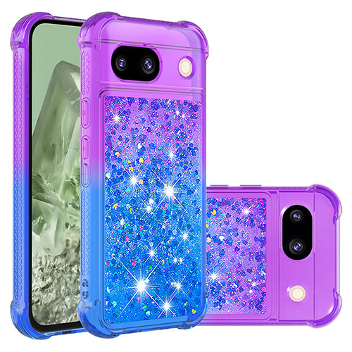 Silicone Candy Rubber TPU Bling-Bling Soft Case Cover YB2 for Google Pixel 8a 5G Purple