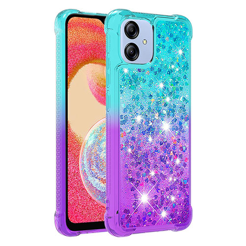 Silicone Candy Rubber TPU Bling-Bling Soft Case Cover YB2 for Samsung Galaxy A04 4G Sky Blue