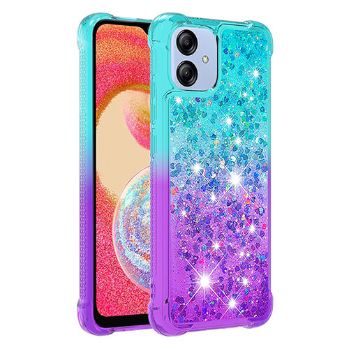 Silicone Candy Rubber TPU Bling-Bling Soft Case Cover YB2 for Samsung Galaxy A04E Sky Blue