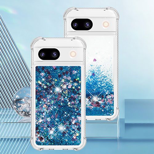 Silicone Candy Rubber TPU Bling-Bling Soft Case Cover YB3 for Google Pixel 8a 5G Blue