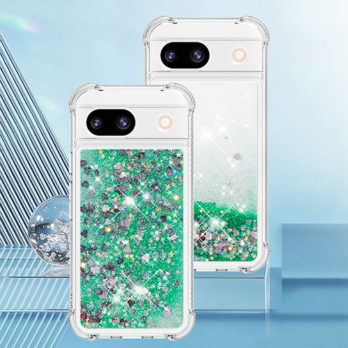 Silicone Candy Rubber TPU Bling-Bling Soft Case Cover YB3 for Google Pixel 8a 5G Green