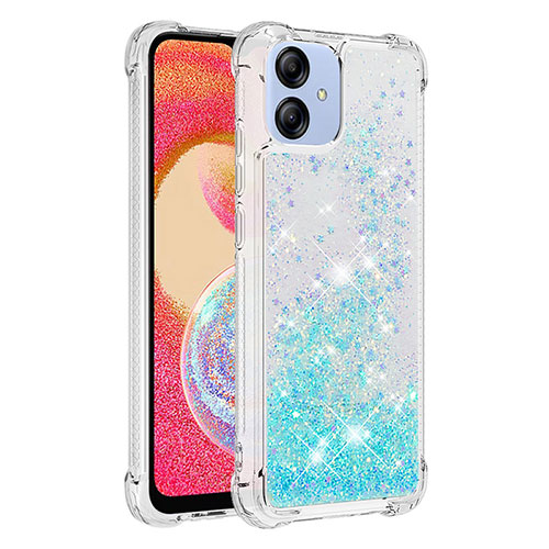 Silicone Candy Rubber TPU Bling-Bling Soft Case Cover YB3 for Samsung Galaxy A04 4G Sky Blue