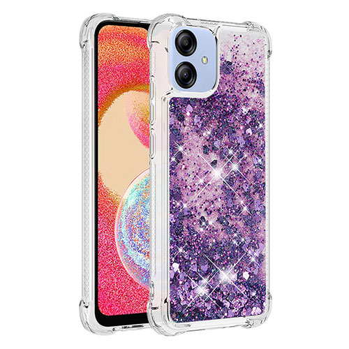 Silicone Candy Rubber TPU Bling-Bling Soft Case Cover YB3 for Samsung Galaxy A04E Purple