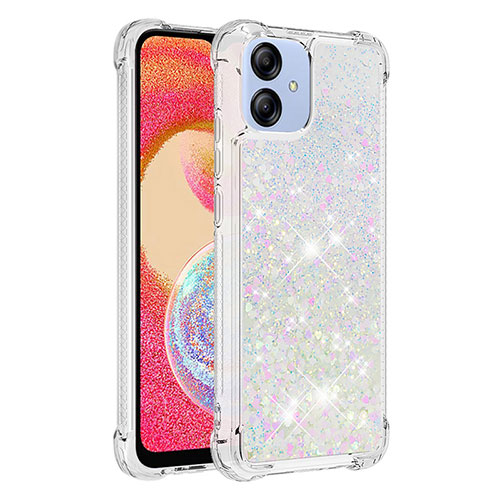 Silicone Candy Rubber TPU Bling-Bling Soft Case Cover YB3 for Samsung Galaxy A04E Silver