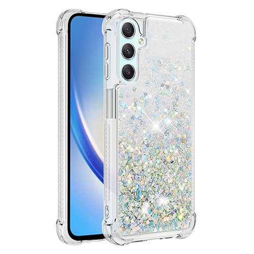 Silicone Candy Rubber TPU Bling-Bling Soft Case Cover YB3 for Samsung Galaxy A24 4G Mint Blue