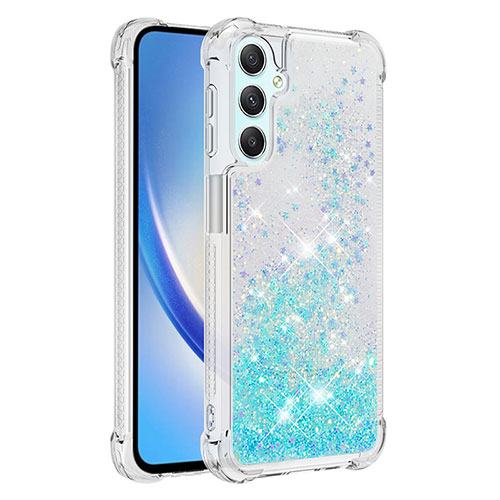 Silicone Candy Rubber TPU Bling-Bling Soft Case Cover YB3 for Samsung Galaxy A25 5G Sky Blue