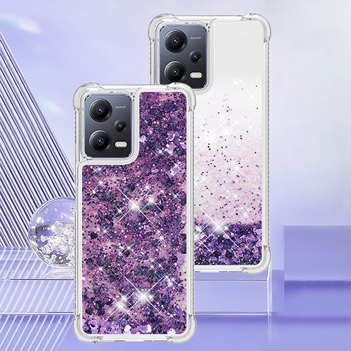 Silicone Candy Rubber TPU Bling-Bling Soft Case Cover YB3 for Xiaomi Redmi Note 12 Pro 5G Purple