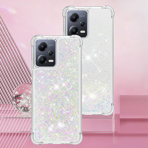 Silicone Candy Rubber TPU Bling-Bling Soft Case Cover YB3 for Xiaomi Redmi Note 12 Pro 5G Silver