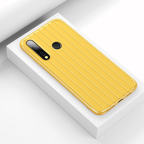 Silicone Candy Rubber TPU Line Soft Case Cover C01 for Huawei Honor 20i Yellow