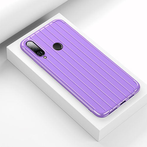 Silicone Candy Rubber TPU Line Soft Case Cover C01 for Huawei Nova 4e Purple