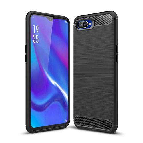 Silicone Candy Rubber TPU Line Soft Case Cover C01 for Oppo K1 Black