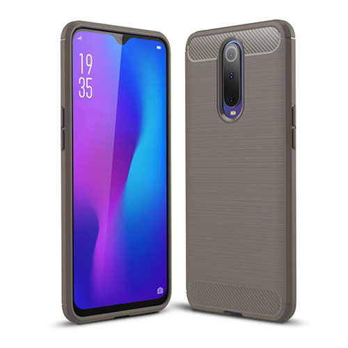 Silicone Candy Rubber TPU Line Soft Case Cover C01 for Oppo R17 Pro Gray