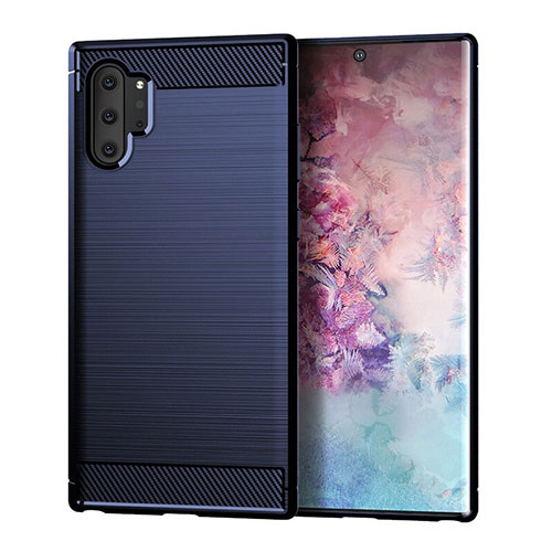 Silicone Candy Rubber TPU Line Soft Case Cover C01 for Samsung Galaxy Note 10 Plus 5G Blue