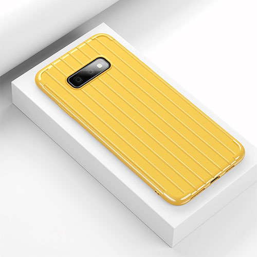 Silicone Candy Rubber TPU Line Soft Case Cover C01 for Samsung Galaxy S10e Yellow